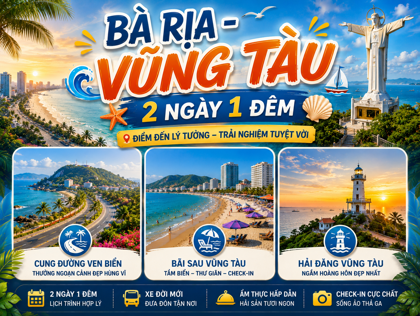 TOUR VŨNG TÀU 2N1Đ 2025 | CẢNG CÁI MÉP – NÚI THỊ VẢI – CHÙA BÚN RIÊU – KHÁCH SẠN 4 SAO